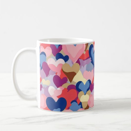 Farben Herzmuster Kaffeetasse (Links)