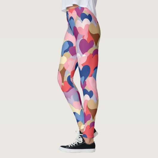 Farben Herzmuster Leggings (Links)
