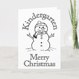 Färben im Snowman Kindergarten Kinderaktivität Feiertagskarte