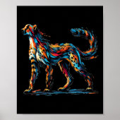 Farben Impressionismus Stil Tier Lover Cheetah Poster (Vorne)