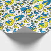 Farben in der Ukraine Kinder Blaugelbe Tiermütter Geschenkpapier (Ecke)