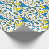 Farben in der Ukraine Kinder Blaugelbe Tiermütter Geschenkpapier (Ecke)