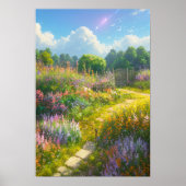 Farben in Harmonie, schöner Garten Poster (Vorne)