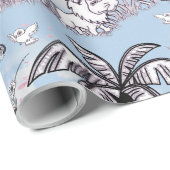 Färben in Line-zeichn auf Fluffy-Wolken, Geschenkpapier (Rolleneckpunkt)