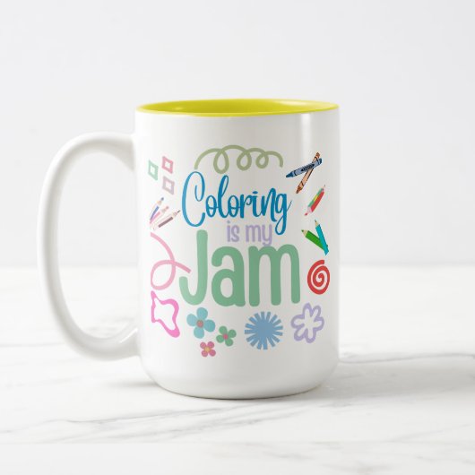 Färben ist Meine Kaffee-Tasse Zweifarbige Tasse (Links)