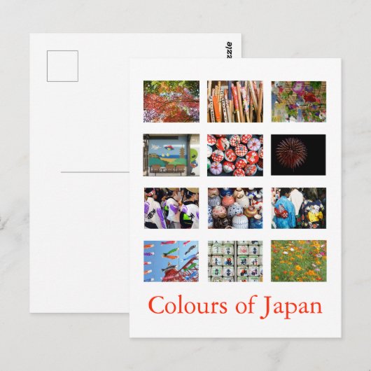 Farben Japans (bunt) Postkarte (Vorne/Hinten)