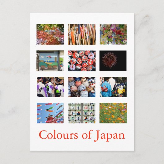 Farben Japans (farbenfroh) Postkarte (Vorderseite)