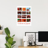 Farben Japans (rot/milion) Poster (Heimbüro)