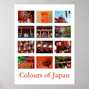 Farben Japans (rot/milion) Poster