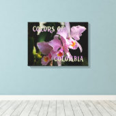 Farben Kolumbiens Cattleya Orchid Leinwanddruck (Insitu (Holzboden))