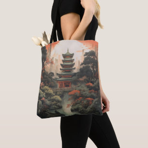 Farben Landschaft Asiatisches Haus Tasche