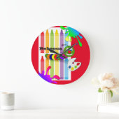 Farben Malen der Wurmklemme Große Wanduhr (Zuhause)