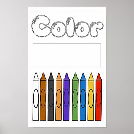 Farben mit Buntstiften Poster (Vorne)