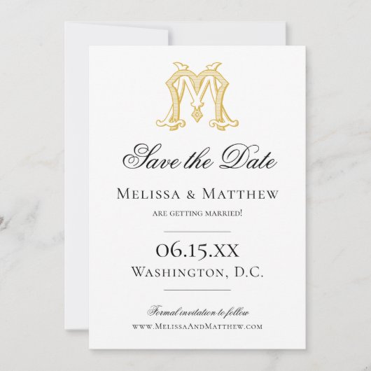 FARBEN MM Monogramm MM Wappen Einladung (Vorderseite)