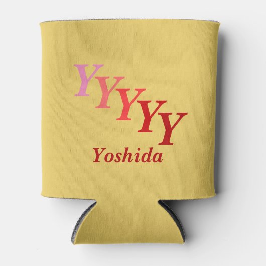 Färben - Name mit Initialen (Rot 2) Dosenkühler (Vorderseite)