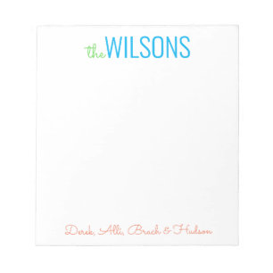 Farben - Notepad für Block und Skriptfamilie Notizblock