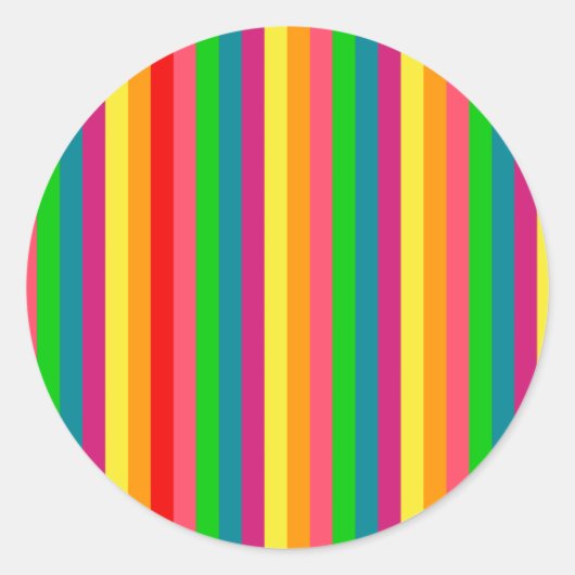 Farben Rainbow Stripes Dekoration Runder Aufkleber (Vorderseite)