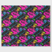 Farben-Retro Farbspritzen-Packpapier Geschenkpapier (Flach)