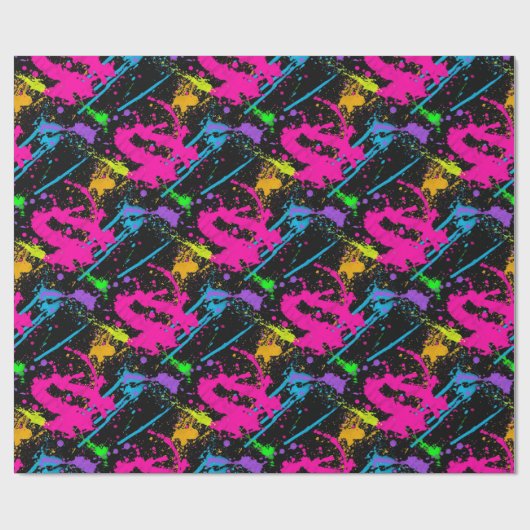 Farben-Retro Farbspritzen-Packpapier Geschenkpapier (Flach)