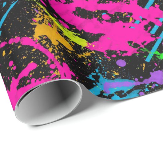 Farben-Retro Farbspritzen-Packpapier Geschenkpapier (Rolleneckpunkt)