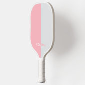 Farben Rosa & Weiß Monogramm Pickleball Schläger (Links)