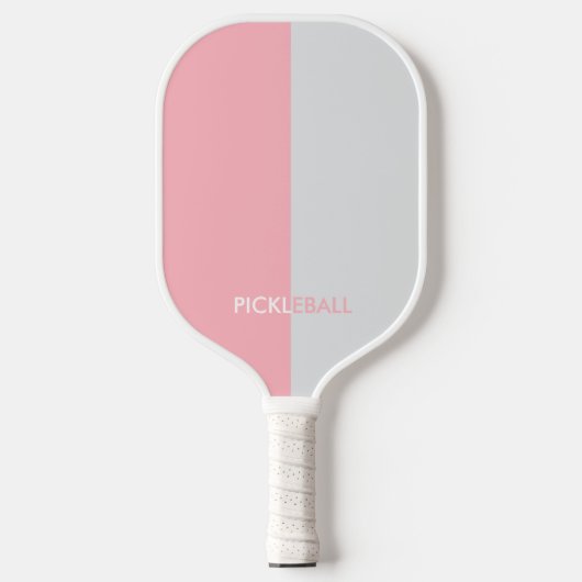 Farben Rosa & Weiß Monogramm Pickleball Schläger (Vorderseite)