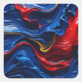 Farben Schicht für Schicht Quadratischer Aufkleber