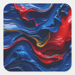 Farben Schicht für Schicht Quadratischer Aufkleber