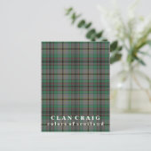 Farben Schottlands Clan Craig Tartan Postkarte (Stehend Vorderseite)