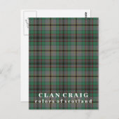 Farben Schottlands Clan Craig Tartan Postkarte (Vorne/Hinten)