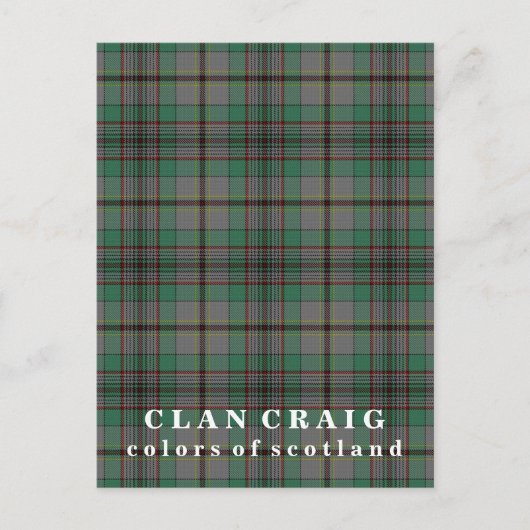 Farben Schottlands Clan Craig Tartan Postkarte (Vorderseite)