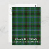 Farben Schottlands Clan Duncan Tartan Postkarte (Vorne/Hinten)