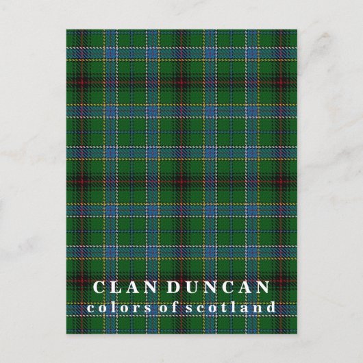 Farben Schottlands Clan Duncan Tartan Postkarte (Vorderseite)