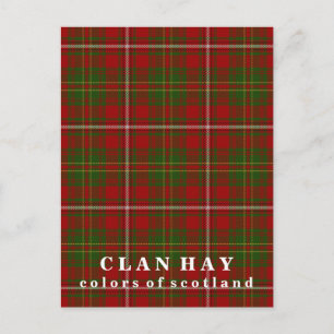 Farben Schottlands Clan Hay Tartan Postkarte