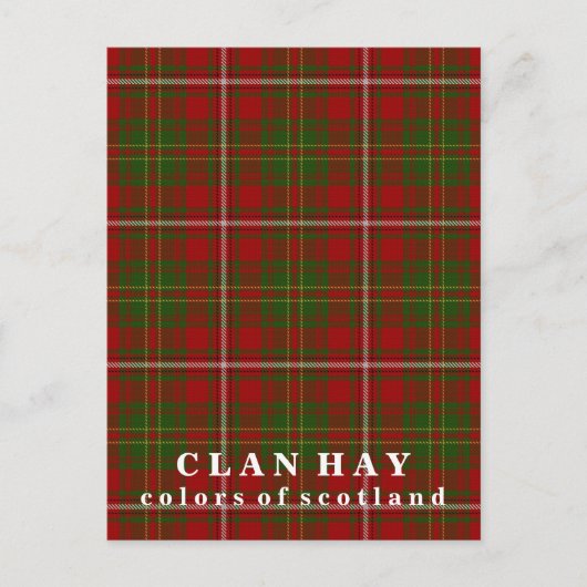 Farben Schottlands Clan Hay Tartan Postkarte (Vorderseite)