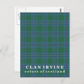 Farben Schottlands Clan Irvine Tartan Postkarte (Vorne/Hinten)