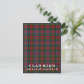 Farben Schottlands Clan Kidd Tartan Postkarte (Stehend Vorderseite)