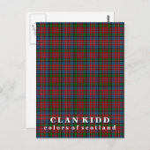 Farben Schottlands Clan Kidd Tartan Postkarte (Vorne/Hinten)