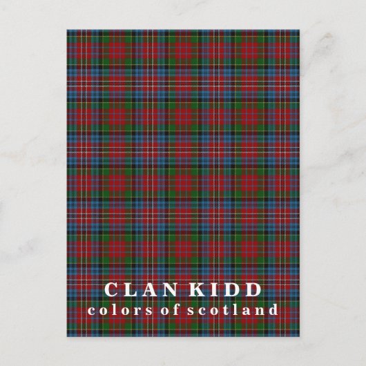 Farben Schottlands Clan Kidd Tartan Postkarte (Vorderseite)