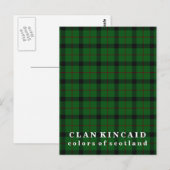 Farben Schottlands Clan Kincaid Tartan Postkarte (Vorne/Hinten)