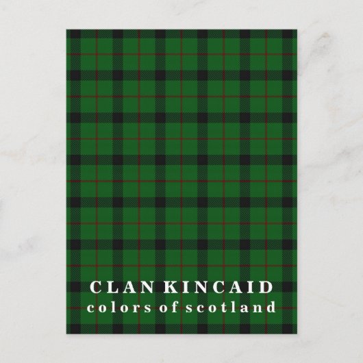 Farben Schottlands Clan Kincaid Tartan Postkarte (Vorderseite)