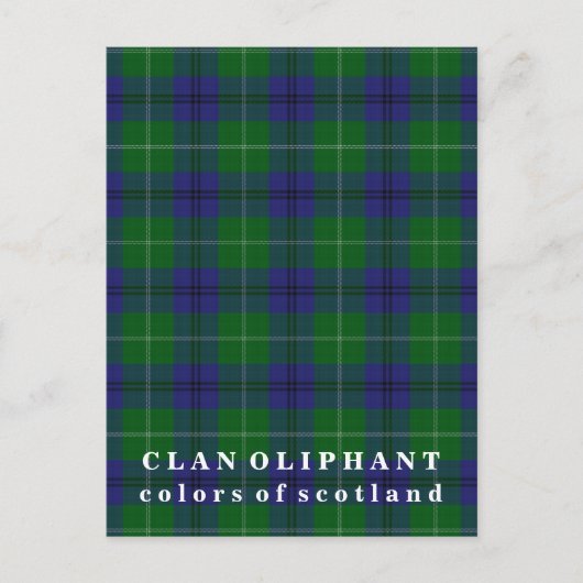 Farben Schottlands Clan Oliphant Tartan Postkarte (Vorderseite)