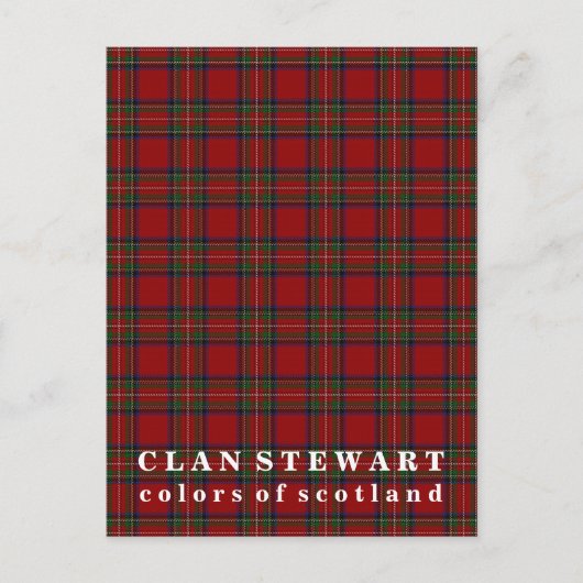 Farben Schottlands Clan Stewart Tartan Postkarte (Vorderseite)
