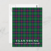 Farben Schottlands Clan Young Tartan Postkarte (Vorne/Hinten)