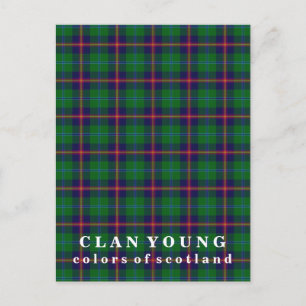Farben Schottlands Clan Young Tartan Postkarte