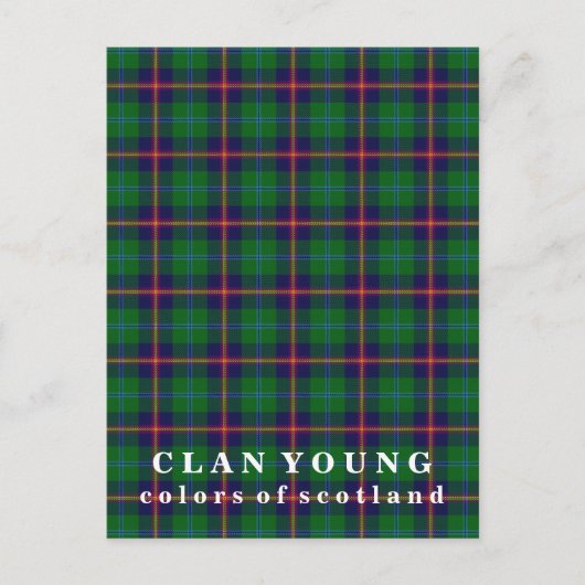 Farben Schottlands Clan Young Tartan Postkarte (Vorderseite)