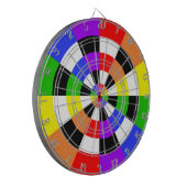 Farben Schwarz und Weiß Dartscheibe (Vorderseite Links)