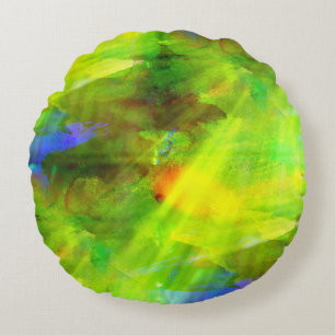 färben Sie das abstrakte nahtlose Hintergrundgrün, Rundes Kissen