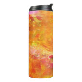 färben Sie das nahtlose Hintergrundgelb der Kunst, Thermosbecher (Nach links gedreht)