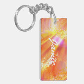 färben Sie das nahtlose Kunsthintergrundgelb, Schlüsselanhänger (Vorderseite links)